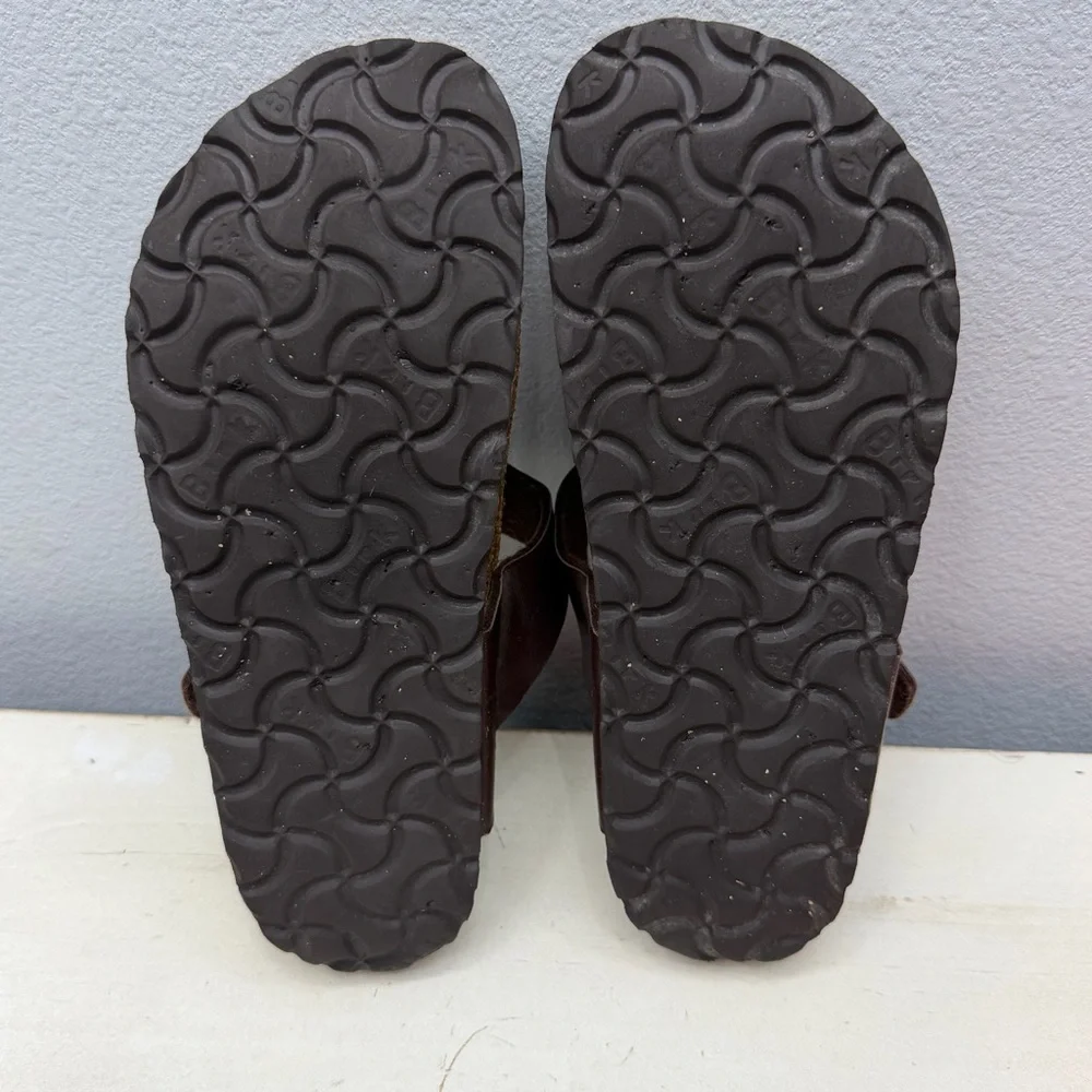 Birkenstock Bronze Leather Gizeh Sandals Size 37